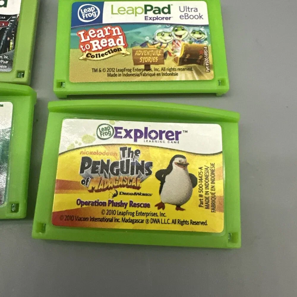 Leapfrog Leapster LeapPad 2 Explorer Game & Ebook Lot Of 4 Cars, Madagascar